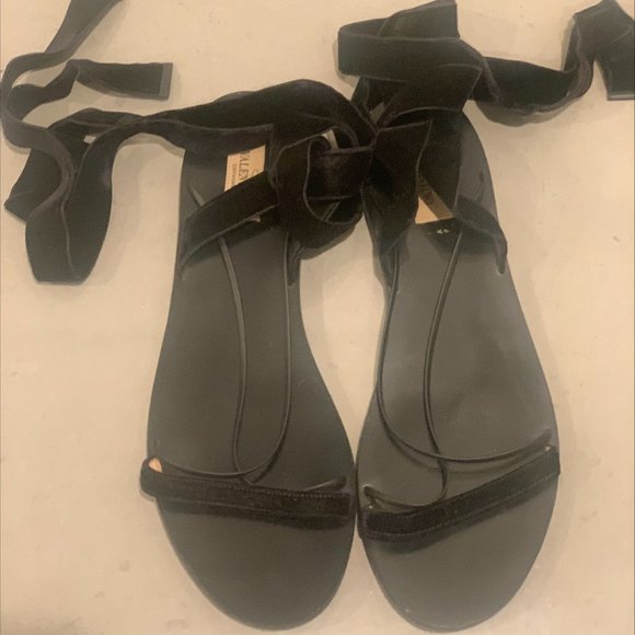 Valentino Velvet Tie Sandals - Size 40 EU - Picture 4 of 5